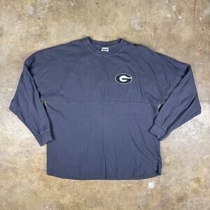 Georgia Bulldogs Women’s Pressbox Long Sleeve Relaxed Jersey Tee Size Small Gray
